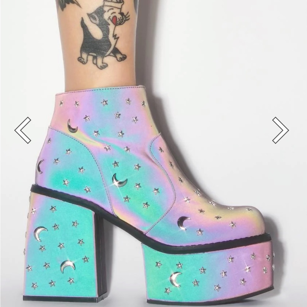 NIB Dollskill Cosmic Divinity Reflective Boots- RARE. - Picture 6 of 9
